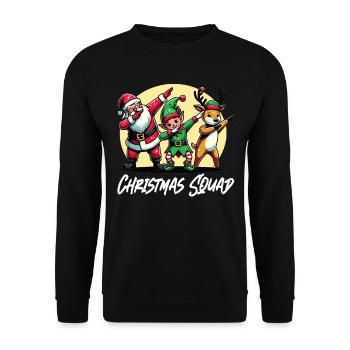 Christmas Squad Santa Claus Weihnachten Xmas - Unisex Sweatshirt - black - Front - Alina (178cm) & Michal (187cm)