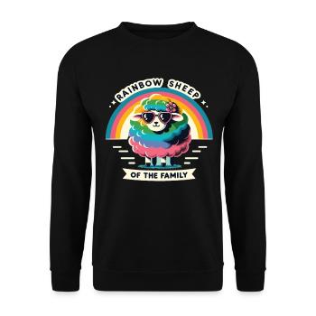 Mouton arc-en-ciel de la famille Pride Gay Pride Lgbt - Sweat-shirt Unisexe - noir - Devant - Alina (178cm) & Michal (187cm)