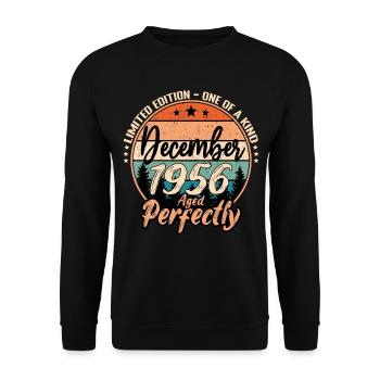 December 1956 Birthday 1956 Legends December - Unisex Sweatshirt - black - Front - Alina (178cm) & Michal (187cm)