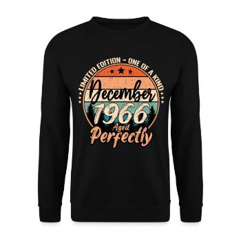 December 1966 Birthday 1966 Legends December - Unisex Sweatshirt - black - Front - Alina (178cm) & Michal (187cm)