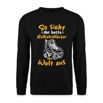 Rollschuh Rollschuhfahrer Rollschuhläufer - Unisex Pullover - Schwarz - Vorne - Alina (178cm) & Michal (187cm)