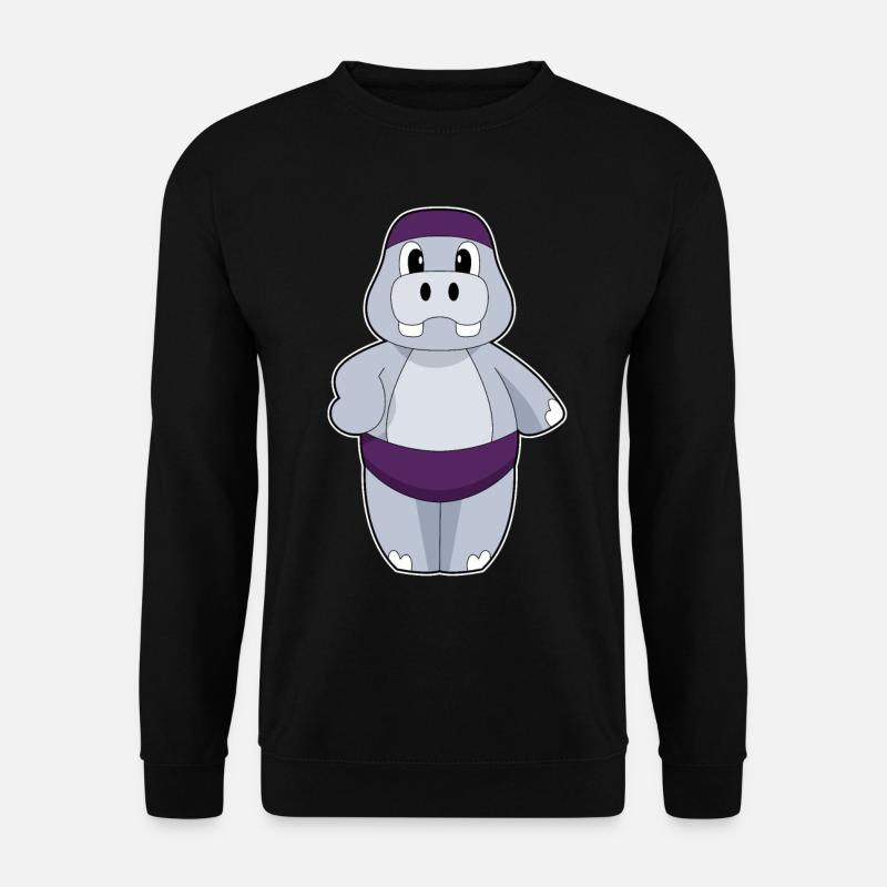 Hippopotamus Bonnet de bain - Sweat-shirt Unisexe - noir