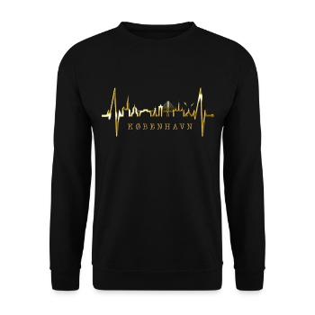 Copenhague Skyline Heartbeat Danemark Amour Hygge - Sweat-shirt Unisexe - noir - Devant - Alina (178cm) & Michal (187cm)