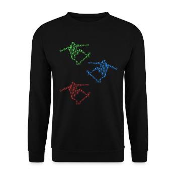 Skateboarding Silhouette Skatepark Skateboarder Si - Unisex Pullover - Schwarz - Vorne - Alina (178cm) & Michal (187cm)