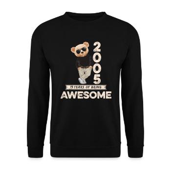 2005 Birthday Teddy Bear Being Awesome Orignal - Unisex Sweatshirt - black - Front - Alina (178cm) & Michal (187cm)