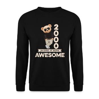 2000 Birthday Teddy Bear Being Awesome Orignal - Unisex Sweatshirt - black - Front - Alina (178cm) & Michal (187cm)