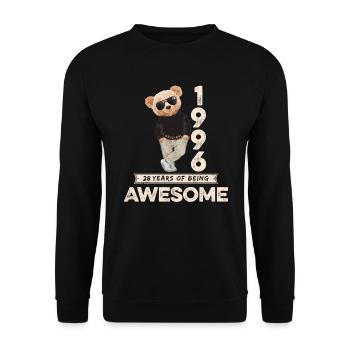 1996 Birthday Teddy Bear Being Awesome Orignal - Unisex Sweatshirt - black - Front - Alina (178cm) & Michal (187cm)