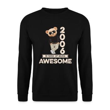2006 Birthday Teddy Bear Being Awesome Orignal - Unisex Sweatshirt - black - Front - Alina (178cm) & Michal (187cm)