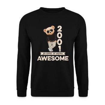 2001 Birthday Teddy Bear Being Awesome Orignal - Unisex Sweatshirt - black - Front - Alina (178cm) & Michal (187cm)