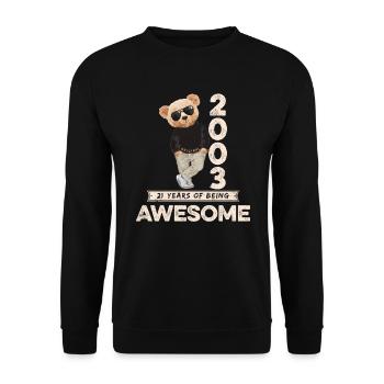2003 Birthday Teddy Bear Being Awesome Orignal - Unisex Sweatshirt - black - Front - Alina (178cm) & Michal (187cm)