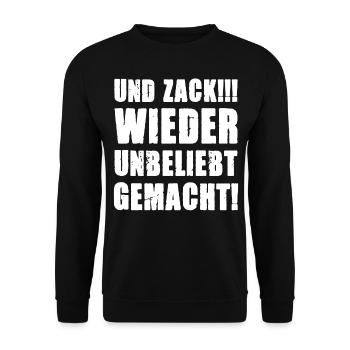 Und Zack wieder unbeliebt gemacht - Unisex Pullover - Schwarz - Vorne - Alina (178cm) & Michal (187cm)