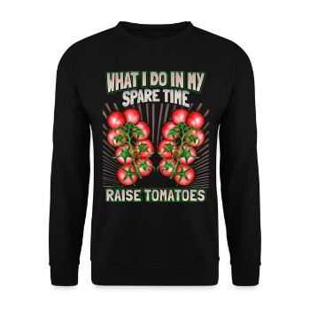 Tomatoes, Vegetable Garden, Gardener Tomato Cultivation Saying - Unisex Sweatshirt - black - Front - Alina (178cm) & Michal (187cm)