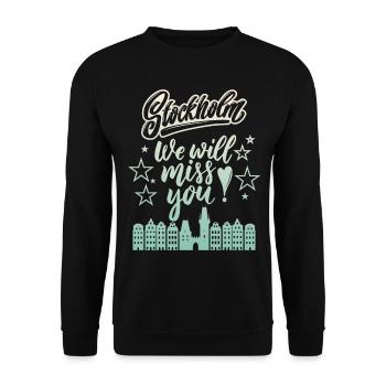 Stockholm, Suède Panorama de la capitale - Sweat-shirt Unisexe - noir - Devant - Alina (178cm) & Michal (187cm)