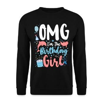 Dauphin Anniversaire Omg Je suis le - Sweat-shirt Unisexe - noir - Devant - Alina (178cm) & Michal (187cm)