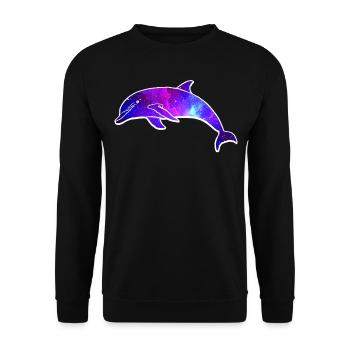 Galaxie de l’espace Dolphin - Sweat-shirt Unisexe - noir - Devant - Alina (178cm) & Michal (187cm)