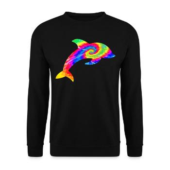 Dolphin Tie Dye - Unisex Sweatshirt - black - Front - Alina (178cm) & Michal (187cm)