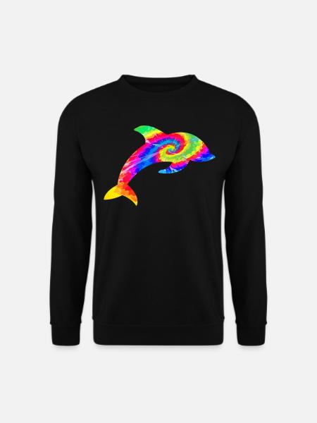 Dolphin Tie Dye - Unisex Sweatshirt - black