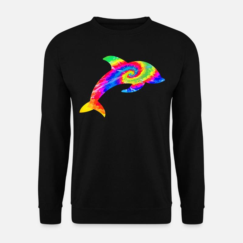 Dolphin Tie Dye - Unisex Sweatshirt - black