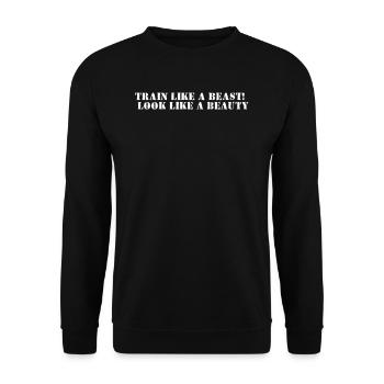 Fitness - Entraînez-vous comme une bête, ayez l’air d’une beauté - Sweat-shirt Unisexe - noir - Devant - Alina (178cm) & Michal (187cm)