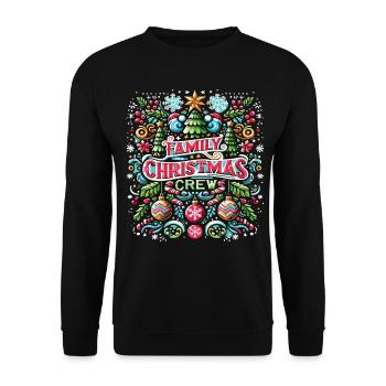 Family Christmas Crew - Unisex Sweatshirt - black - Front - Alina (178cm) & Michal (187cm)