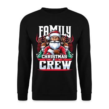 Family Christmas Crew - Unisex Sweatshirt - black - Front - Alina (178cm) & Michal (187cm)