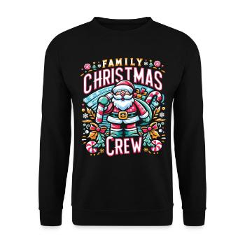 Family Christmas Crew - Unisex Sweatshirt - black - Front - Alina (178cm) & Michal (187cm)