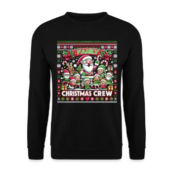 Family Christmas Crew - Unisex Sweatshirt - black - Front - Alina (178cm) & Michal (187cm)