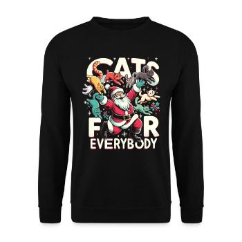 Cats For Everybody Katze Katzen Katzenliebhaber - Unisex Pullover - Schwarz - Vorne - Alina (178cm) & Michal (187cm)