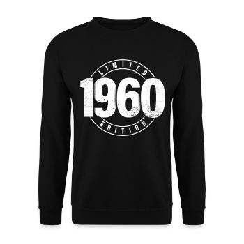 Limited Edition 1960's Birth Year Urban Birthday - Unisex Sweatshirt - black - Front - Alina (178cm) & Michal (187cm)