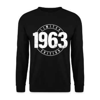 Limited Edition 1963 Birth Year Urban Birthday - Unisex Sweatshirt - black - Front - Alina (178cm) & Michal (187cm)