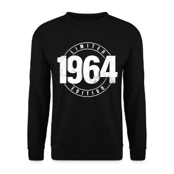 Limited Edition 1964 Year of Birth Urban Birthday - Unisex Sweatshirt - black - Front - Alina (178cm) & Michal (187cm)