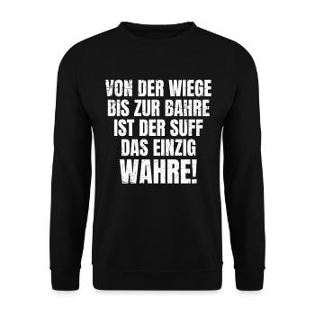 Das einzig Wahre - Lustiger Feierabend Spruch - Unisex Pullover - Schwarz - Vorne - Alina (178cm) & Michal (187cm)