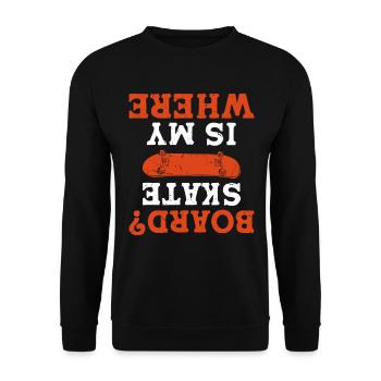 Funny Skateboarding - Where Is My Skate Board - Unisex Sweatshirt - black - Front - Alina (178cm) & Michal (187cm)