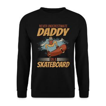 Skateboarding Daddy Skateboard Skateboarder Daddy - Sweat-shirt Unisexe - noir - Devant - Alina (178cm) & Michal (187cm)
