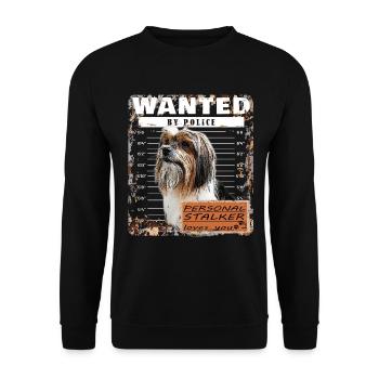 Biewer Terrier lustiges Motiv - Unisex Pullover - Schwarz - Vorne - Alina (178cm) & Michal (187cm)