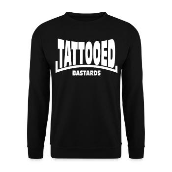 Tattooed Bastards Oldschool Look - Unisex Sweatshirt - black - Front - Alina (178cm) & Michal (187cm)