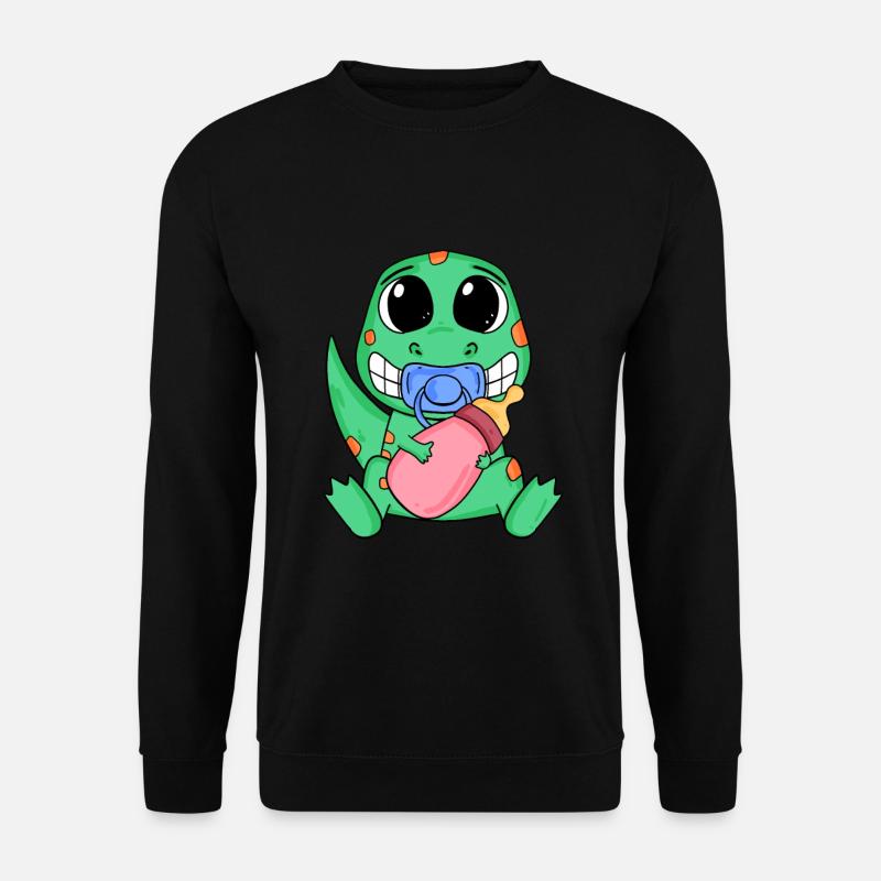 Baby Dino Motiv - Unisex Pullover - Schwarz