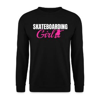 Skateboarding Girl Skatepark Skateboarder Girl - Unisex Pullover - Schwarz - Vorne - Alina (178cm) & Michal (187cm)