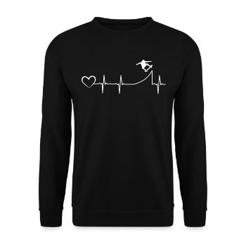 Skateboarding Heartbeat Skateboard Funny Skateboar - Unisex Sweatshirt - black - Front - Alina (178cm) & Michal (187cm)