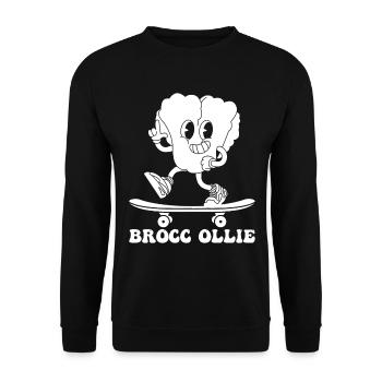 Funny Skateboarder Broccoli - Skateboard Brocc - Sweat-shirt Unisexe - noir - Devant - Alina (178cm) & Michal (187cm)