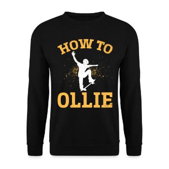 Skatepark Skateboarder - Skateboarding How To Olli - Unisex Sweatshirt - black - Front - Alina (178cm) & Michal (187cm)