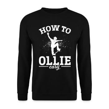 Skateboarding How To Ollie Easy - Skateboard Skate - Unisex Sweatshirt - black - Front - Alina (178cm) & Michal (187cm)