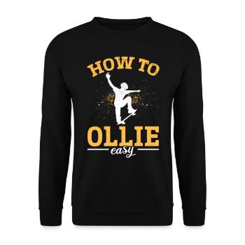 Skatepark Skateboarder - Skateboarding How To Olli - Unisex Sweatshirt - black - Front - Alina (178cm) & Michal (187cm)