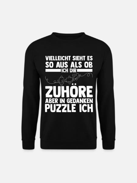 Puzzlefan Puzzler Puzzleteile Puzzle - Unisex Pullover - Schwarz
