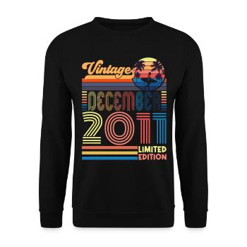 Birthday December 2011. Gift December 2011. - Unisex Sweatshirt - black - Front - Alina (178cm) & Michal (187cm)