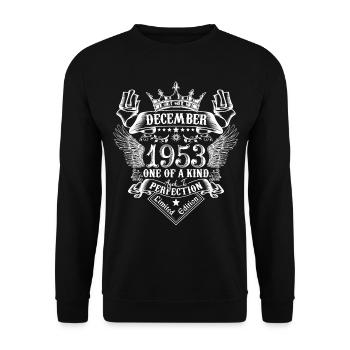 Décembre 1953 anniversaire Décembre 1953 Décembre - Sweat-shirt Unisexe - noir - Devant - Alina (178cm) & Michal (187cm)