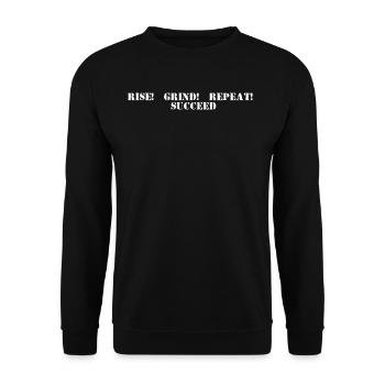 Fitness - Rise, grind, repeat, succeed - Unisex Sweatshirt - black - Front - Alina (178cm) & Michal (187cm)