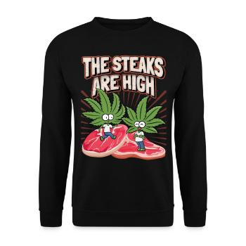 Steak, Cannabis Leaf, Marijuana, Funny Saying - Unisex Sweatshirt - black - Front - Alina (178cm) & Michal (187cm)