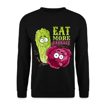 Cabbage, funny saying, red cabbage, Chinese cabbage - Unisex Sweatshirt - black - Front - Alina (178cm) & Michal (187cm)