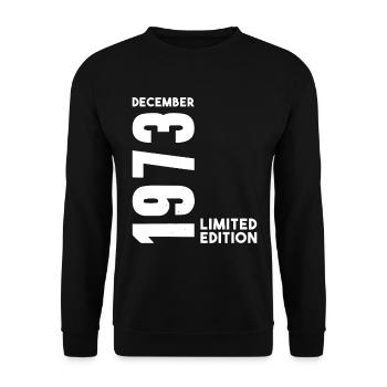 Anniversaire homme femme I Décembre 1973 - Sweat-shirt Unisexe - noir - Devant - Alina (178cm) & Michal (187cm)